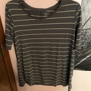 gray and white striped tunic